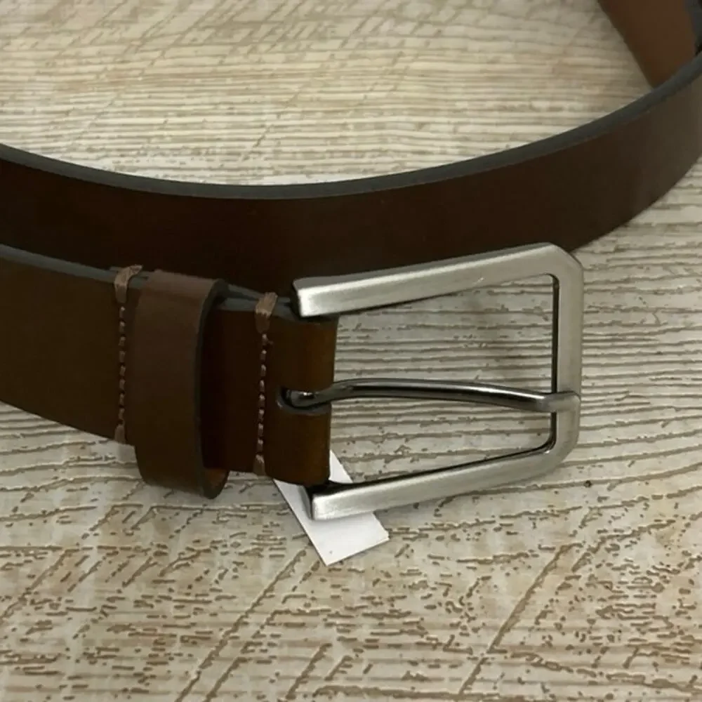 Johnston & Murphy Brown Genuine Leather Belt Made in Italy Size 40 Dress Casual